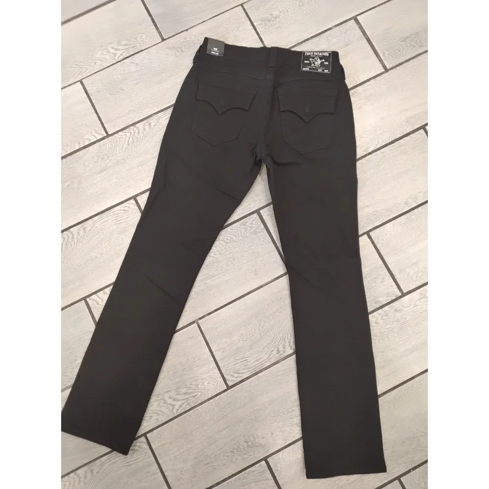 True Religion Ricky Relaxed Straight Black Jeans Mens‎ 28x34 New NWT